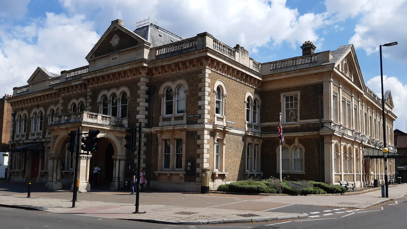 Chiswick Town Hall on Heathfield Terrace. Hounslow's council tax is set two miles away at Hounslow House.